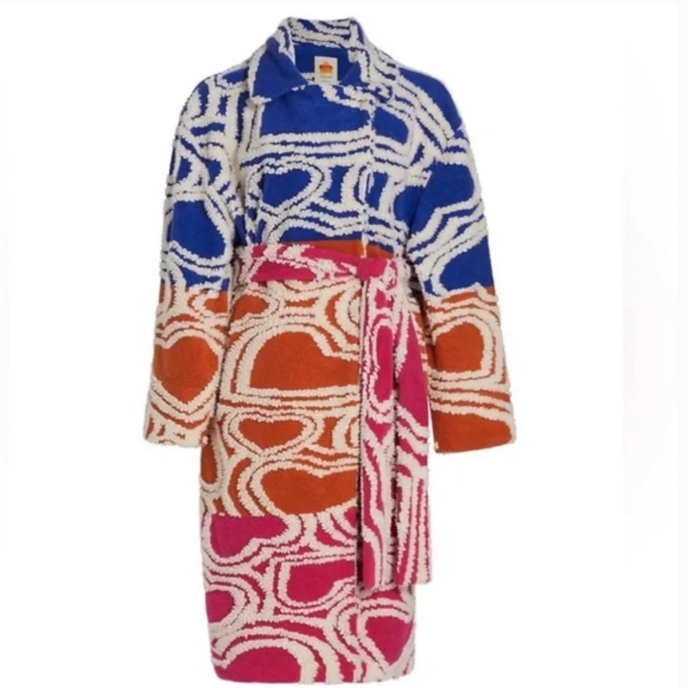 FARM Rio - NWT - Wool Blend Hearts Fleece Coat - Size Medium